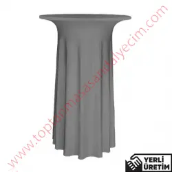 Elit Gri Streç Bistro Bar Kokteyl Masa Örtüsü EKMÖ011GRİ