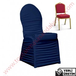 Hilton Lacivert Streç Düğün, Organizasyon Banket Sandalye Örtüsü HLTNBDO003LCT
