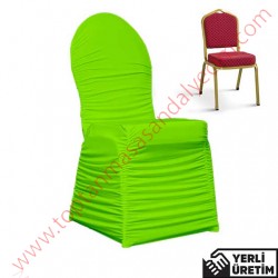 Hilton Yeşil Streç Düğün, Organizasyon Banket Sandalye Örtüsü HLTNBDO009YSL