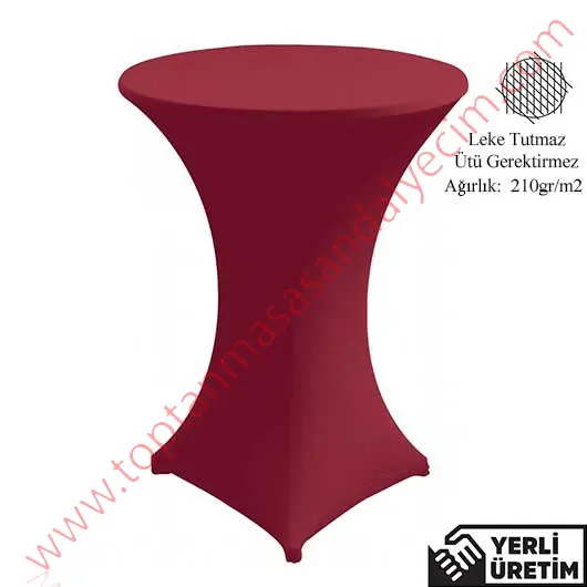 Mery Bordo Streç Bar, Bistro, Kokteyl Masa Örtüsü MKMÖ005BO Mery Bordo Streç Bar, Bistro, Kokteyl Masa Örtüsü MKMÖ005BO