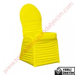 Hilton Sarı Streç Düğün, Organizasyon Banket Sandalye Örtüsü HLTNBDO005SRI