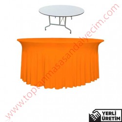 Tarz Turuncu Streç Banket, Düğün, Organizasyon Masa Örtüsü TBNTMÖ010TRC